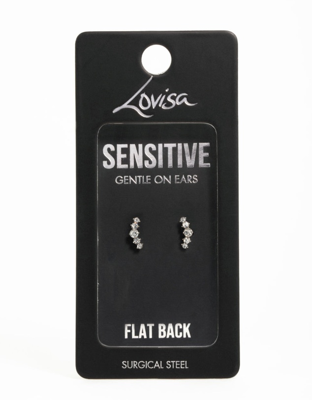 Lovisa - Surgical Steel Diamante Crawler Flat Back Earrings