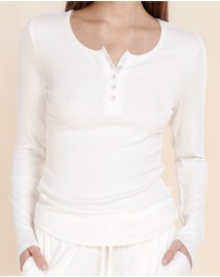 Gingerlilly - Lille Ribbed Long Sleeve Henley Top