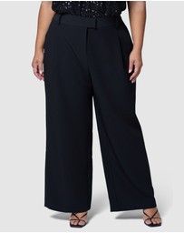 Pink Dusk by Curve Project - Fired Up Satin Trim Pant