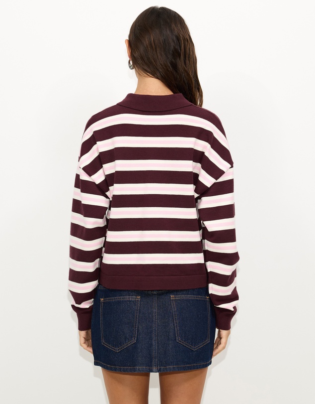 Dazie - Piper Stripe Knit Polo