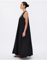 Minima Esenciales - Luna Cotton Bubble Hem Maxi Dress