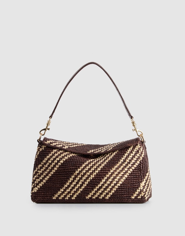 Evity - Clara Leather Raffia Shoulder Bag
