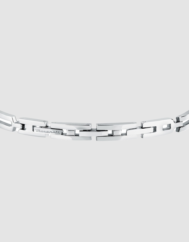 Maserati - Maserati Men's Iconic Stainless Steel Blue Logo Bracelet
