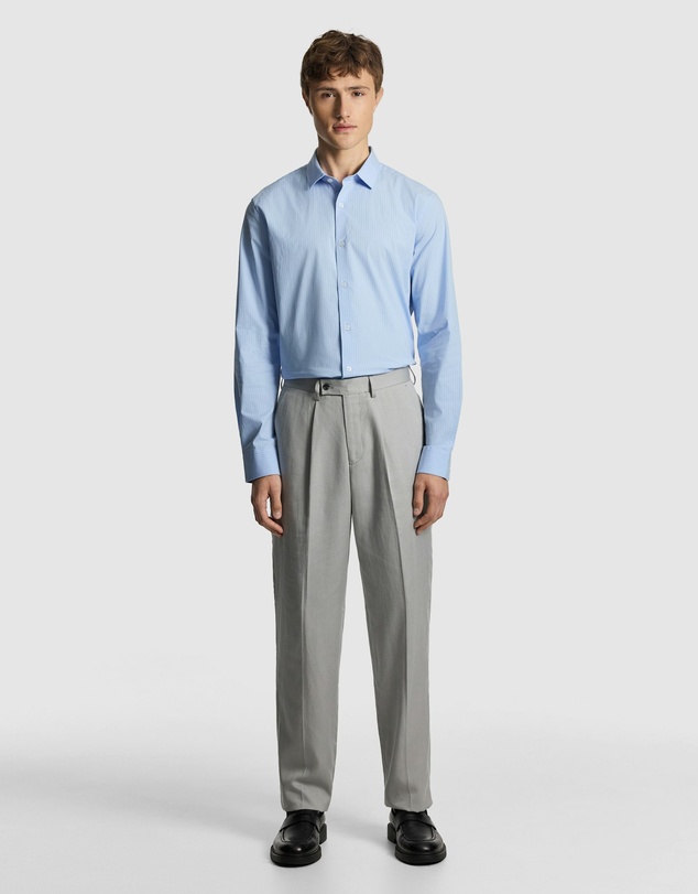 yd. - Linear Slim Stretch Dress Shirt
