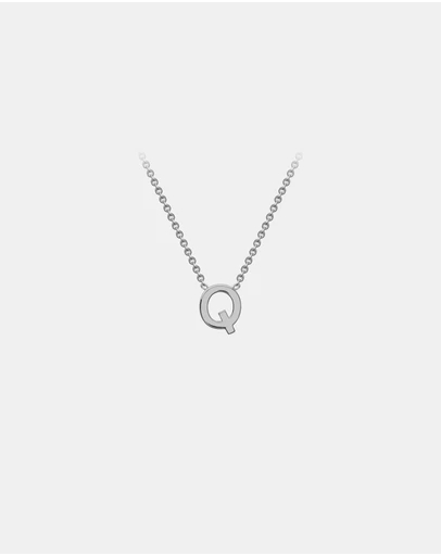 Zoe Olivia - 9K White Gold Initial Q Necklace