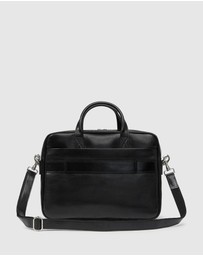 Republic of Florence - Pretoria Black Leather Laptop Briefcase