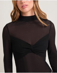 Alice In The Eve - Tae Twist Detail Mesh Turtleneck