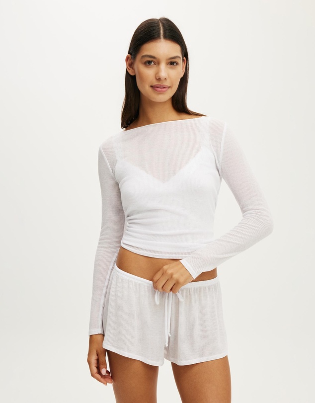 Cotton On Body - Sheer Long Sleeve Top