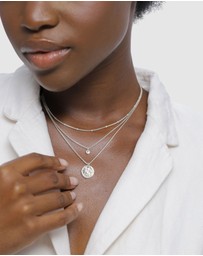 Elli Jewelry - Necklace Layer Crystal Disc 925 Sterling Silver