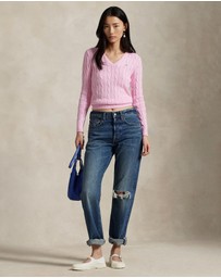 Polo Ralph Lauren - Cable-Knit Cotton V-Neck Sweater - ICONIC EXCLUSIVE