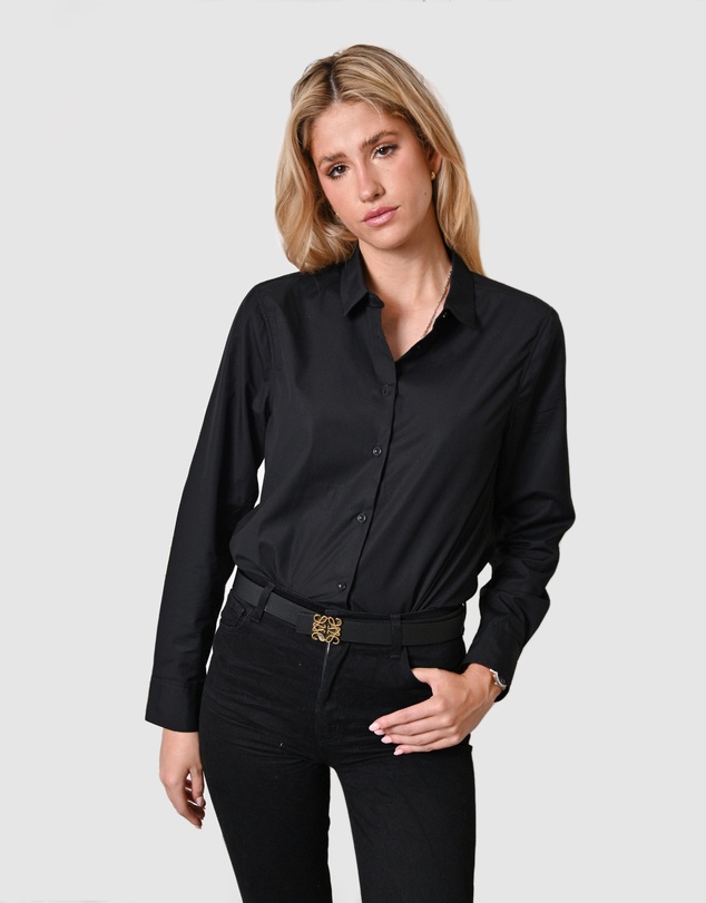 The Fable - Black Cotton Poplin Shirt