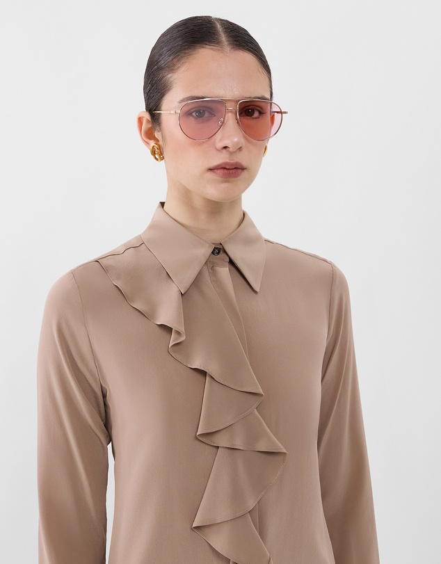 Farage - Ruffle Silk Shirt