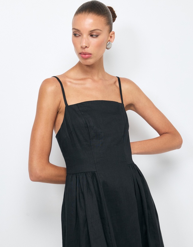 AERE - Gabriella Linen Midi Dress