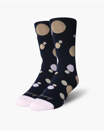 Swanky Socks - Navy Blush Polka Dot