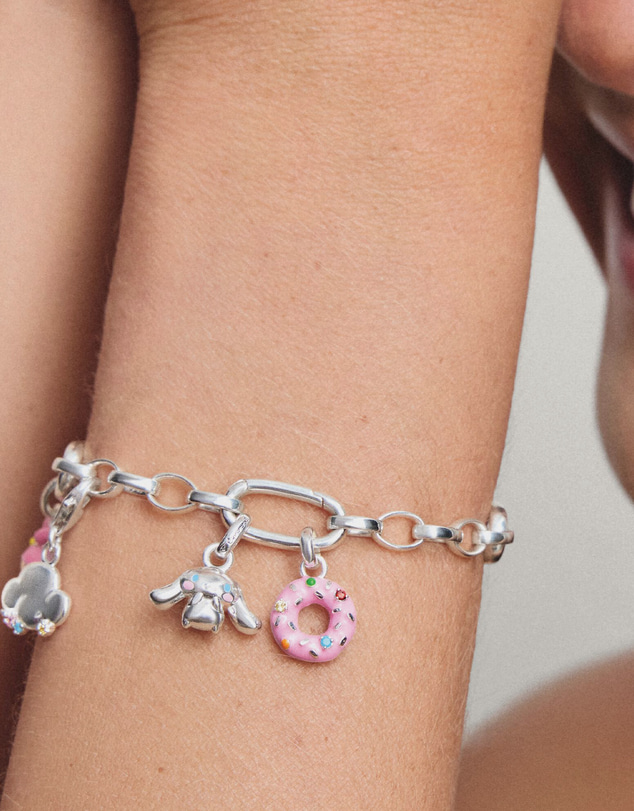 THOMAS SABO - Silver-Plated Donut Charm with Colourful Stones