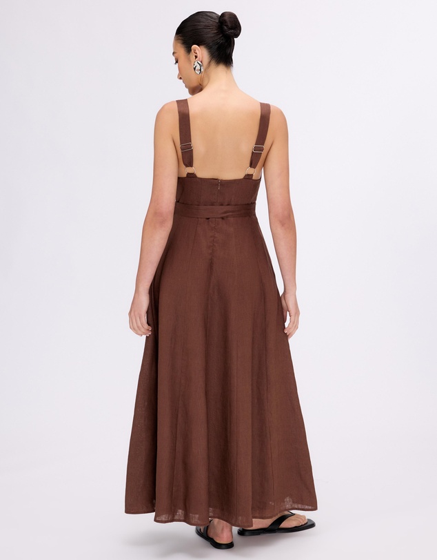 Minima Esenciales - Ava Linen Multi Panel Midi Dress