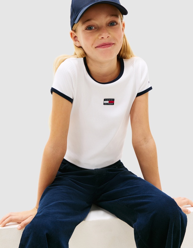 Tommy Hilfiger - Heritage Flag Ribbed Extra Slim T-Shirt - Teens