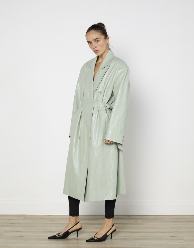 Cirkular - Pre-Loved - Source Unknown Faux Leather Trench