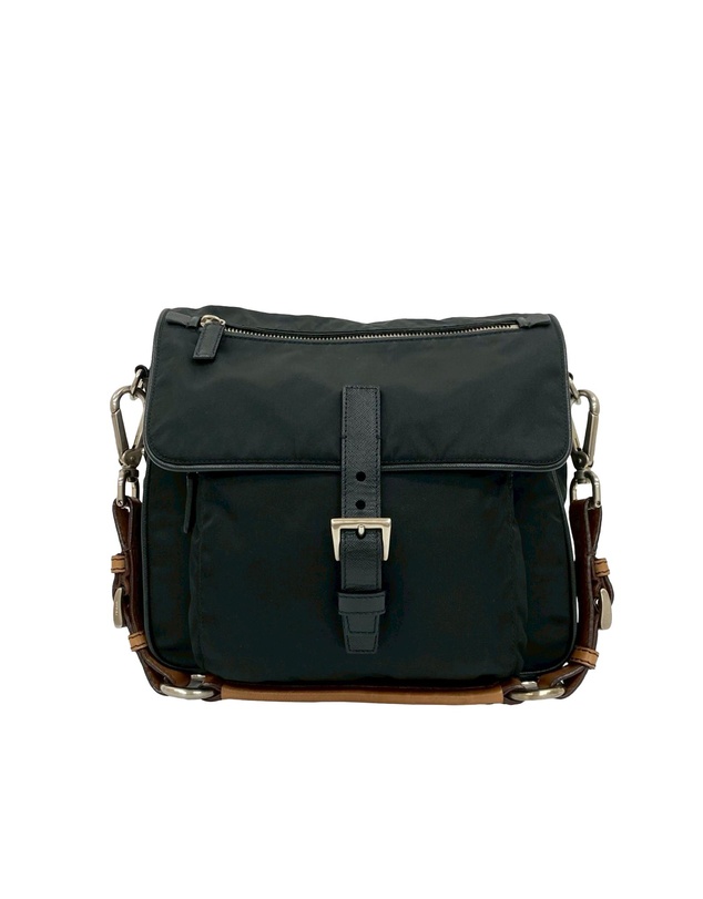 Pre-Loved by Azura Reborn - Pre-Loved Saffiano Trimmed Tessuto Shoulder Bag