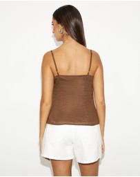 Dazie - Paris Romance Linen Blend Top