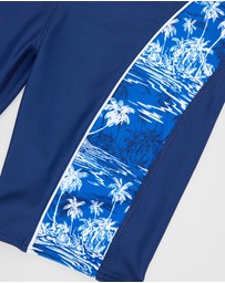 Bluesalt Beachwear - Hawaiian Palms Long Sleeve Rash Top and Matching Jammer Pant Set