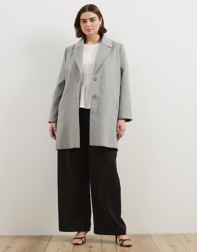 Atmos&Here Curvy - Romy Wool Blend Coat