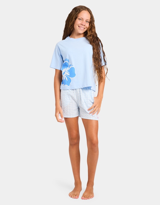 Roxy - Girls 8 to 16 Coastal Check Elastic Waist Shorts