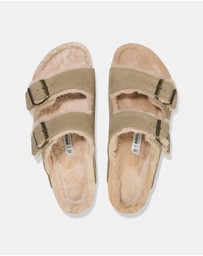 Birkenstock - Arizona Shearling Suede Sandals - Women's