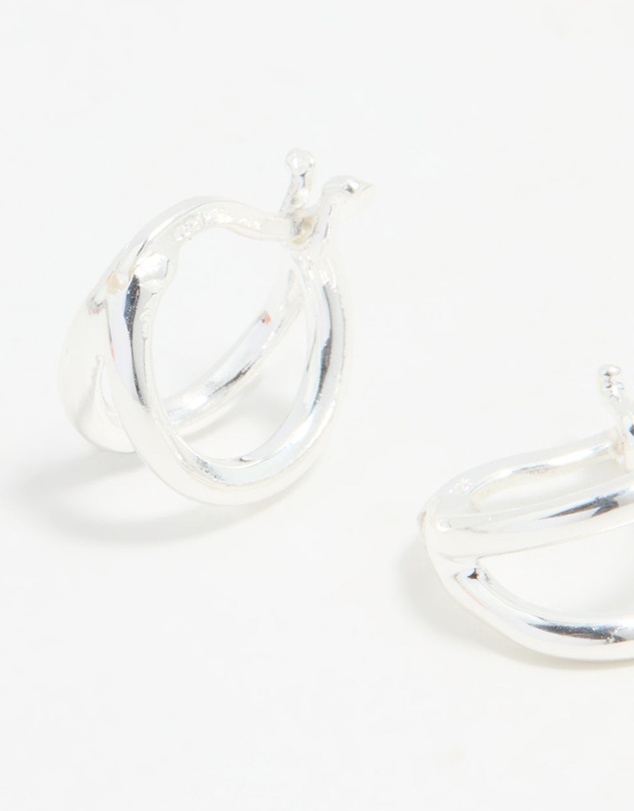 Lovisa - Sterling Silver Chubby Double Hoop Earrings