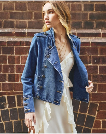 Belle & Bloom - Front Line Military Denim Jacket