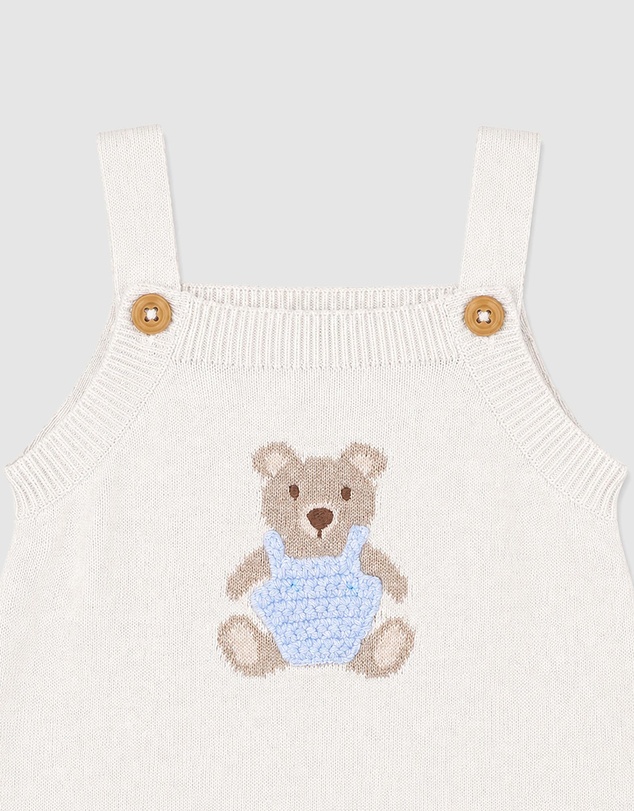 Bebe by Minihaha - Brady Organic Knitted Bear Bodysuit - Babies