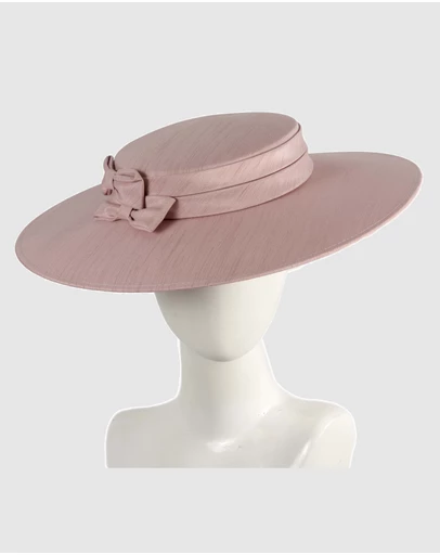 Max Alexander - Dusty Pink Wide Brim Boater Hat