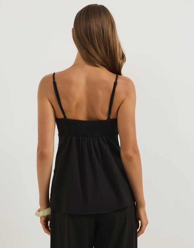 Atmos&Here - Ayla Linen Blend Cami Top With Bead Detail