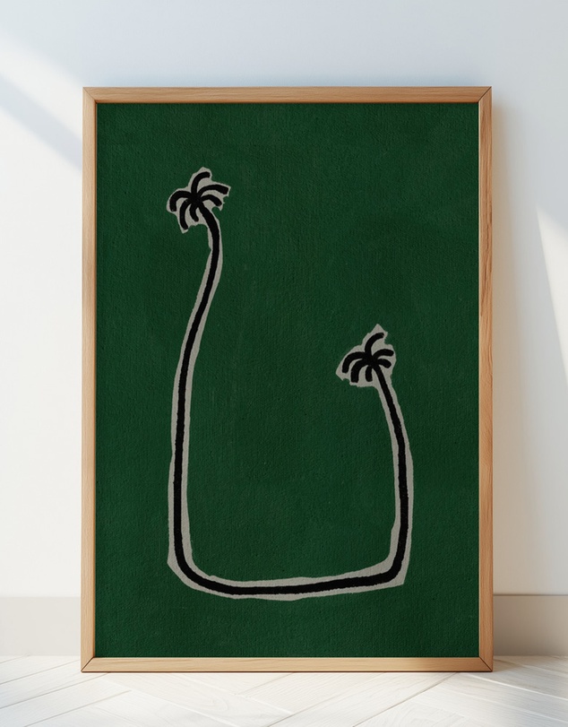 Olive et Oriel - Soul Bound - Green by Shatha Al Dafai Art Print