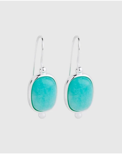 Najo - Fleur Silver Amazonite Earrings