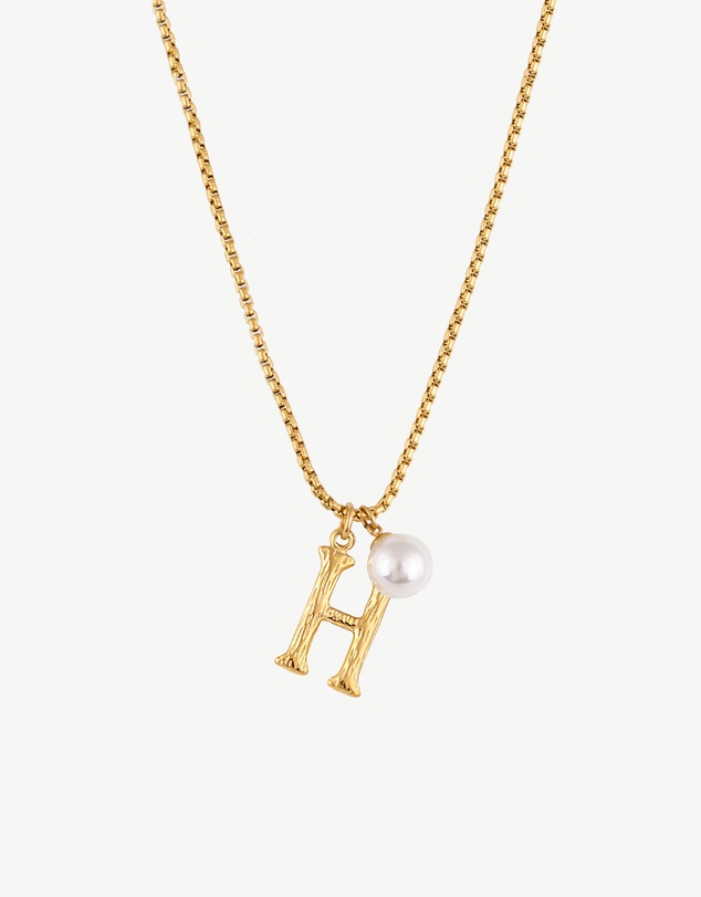Zahar - Pearl Letter H Necklace