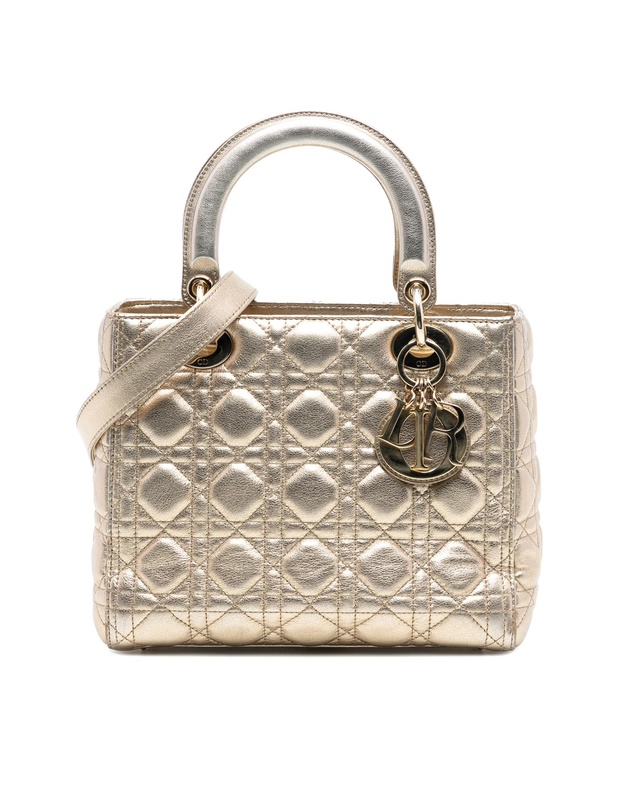 Pre-Loved by Azura Reborn - Pre-Loved Medium Metallic Lambskin Cannage Lady Dior