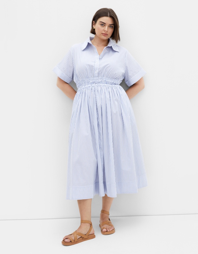 city chic shirt dress City Chic Navy Blue Sweet Fling Flutter Sleeve Zip Up Shirt Dress Womens  Sz XL