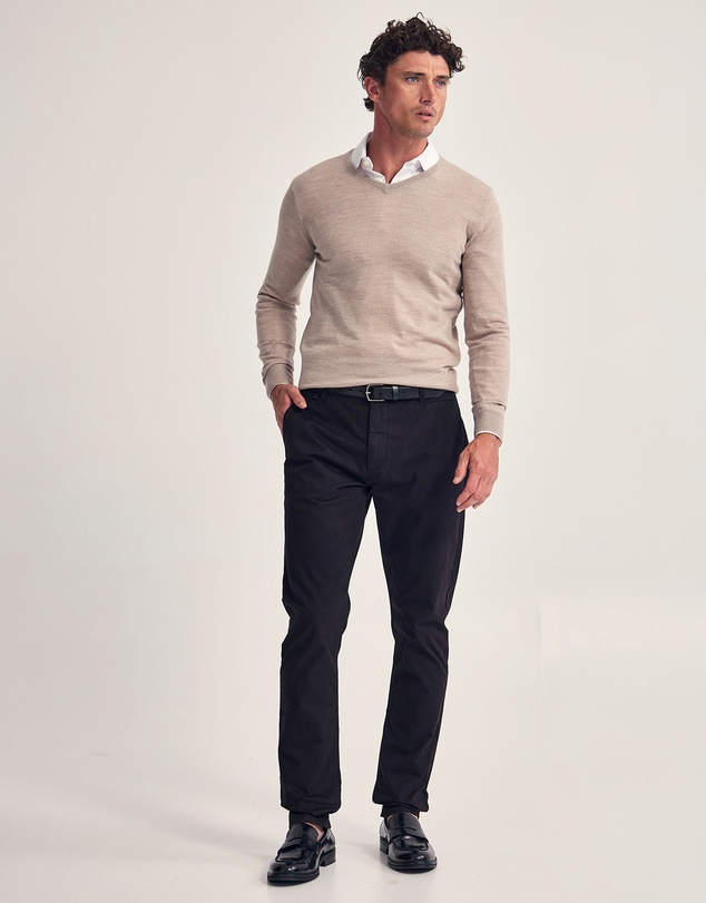 Oxford - Basic V-Neck Pure Wool Pullover