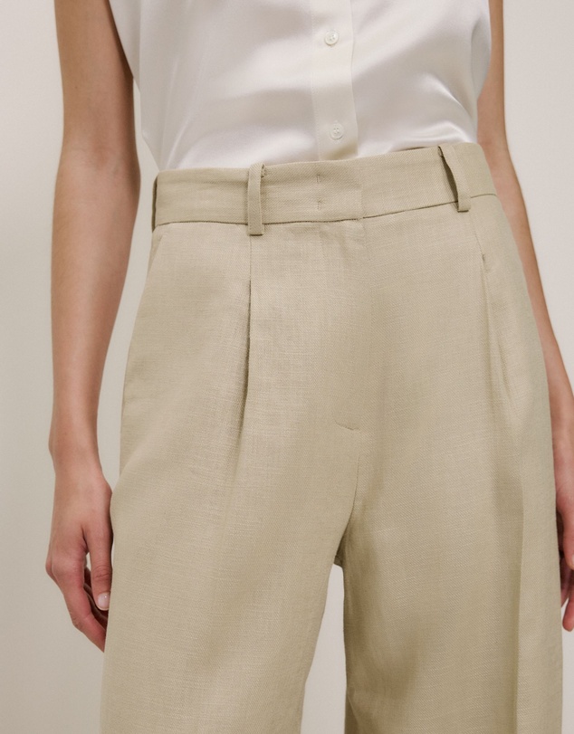 Trenery - Textured Wide Leg Pant in Clay