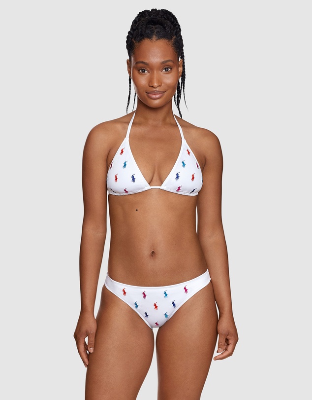 Polo Ralph Lauren - Logo Icons Devin Embroidered Low Rise Hipster Bikini Bottom