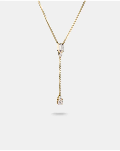 THOMAS SABO - THOMAS SABO Y Necklace with White Zirconia Stones Gold