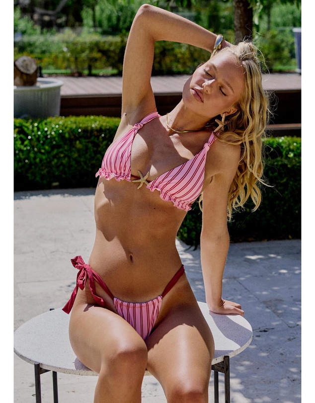 Subtitled - Chloe Candy Stripe Knot Bikini Set
