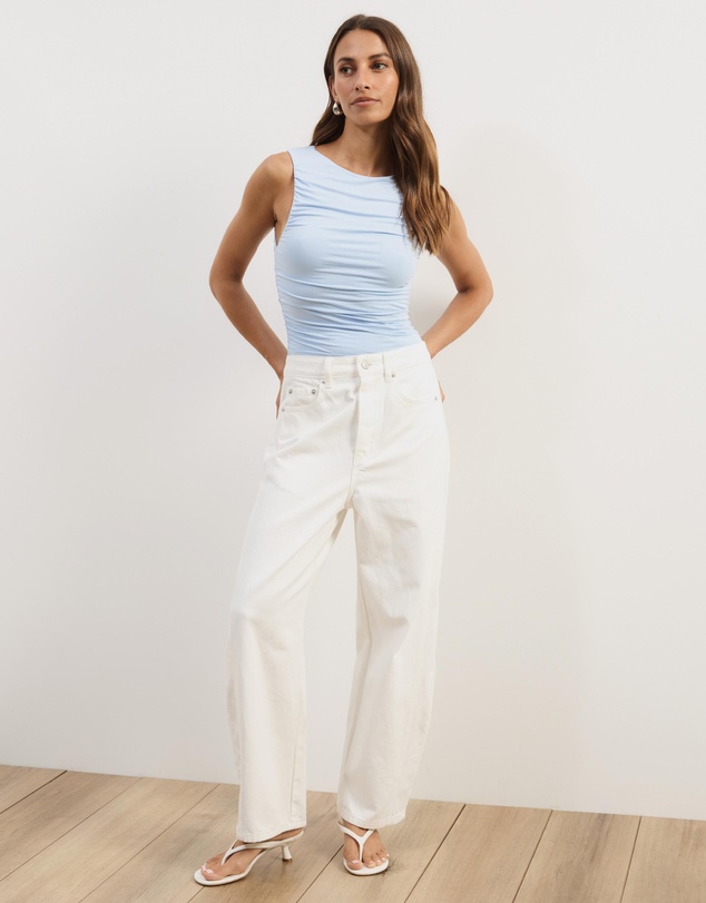 Atmos&Here - Effie Sleeveless Gathered Jersey Bodysuit