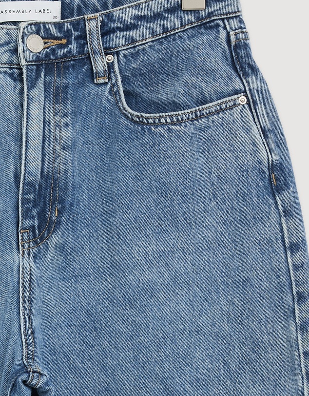Revibe - Repaired Assembly Label Denim Relaxed Jean