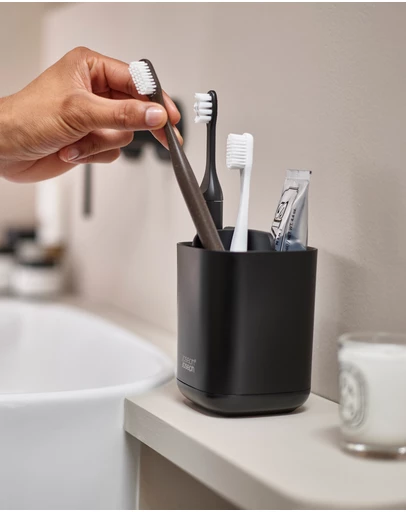 Joseph Joseph - EasyStore™ Toothbrush Caddy with Matt Black Finish