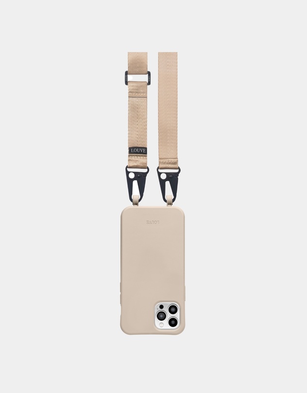 LOUVE COLLECTION - Desert Sand Phone Case + Latte Love Lanyard