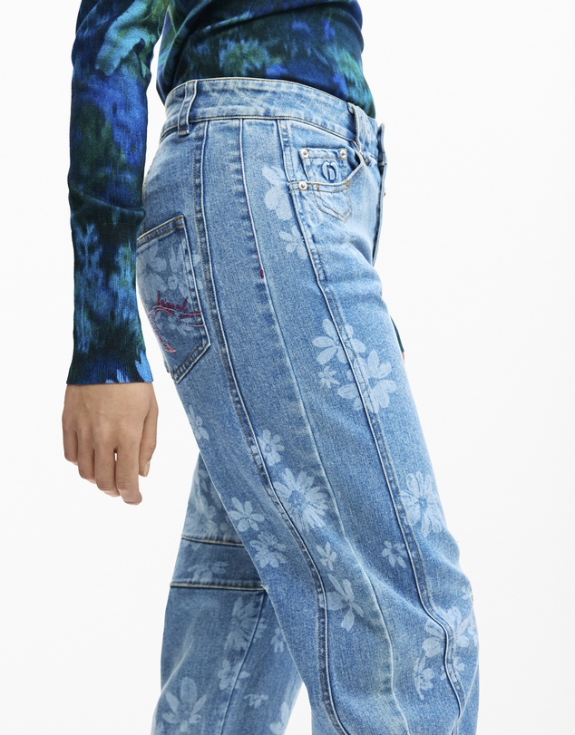 Desigual - Floral denim pants