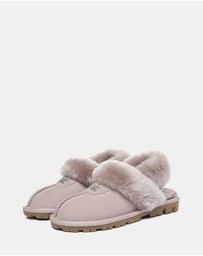 EVERAU - Australian Shepherd Ugg Waffle Fluffy Double Faced Sheepskin Upper House Shoes