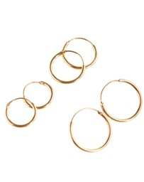 Lovisa - Gold Plated Sterling Silver Classic Hoop Earring Pack